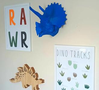 Low-Poly Triceratops Wall Hanging