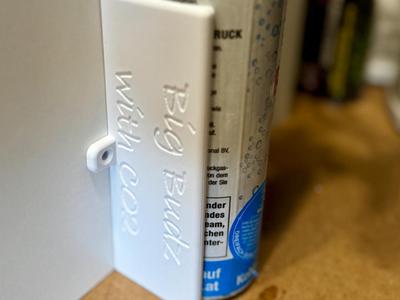CO2 holder for Sodastream bottle on grow cabinet