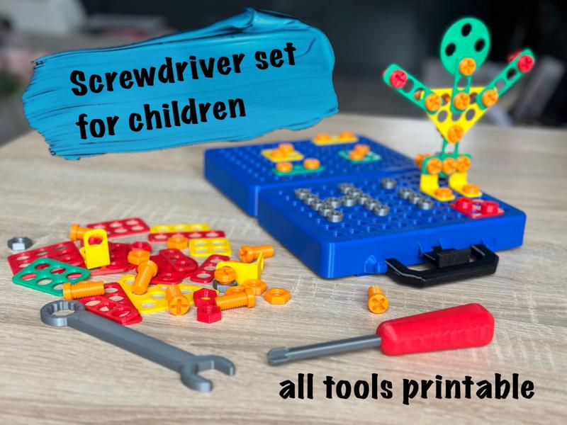 Screwdriver set for children suitcase workspace