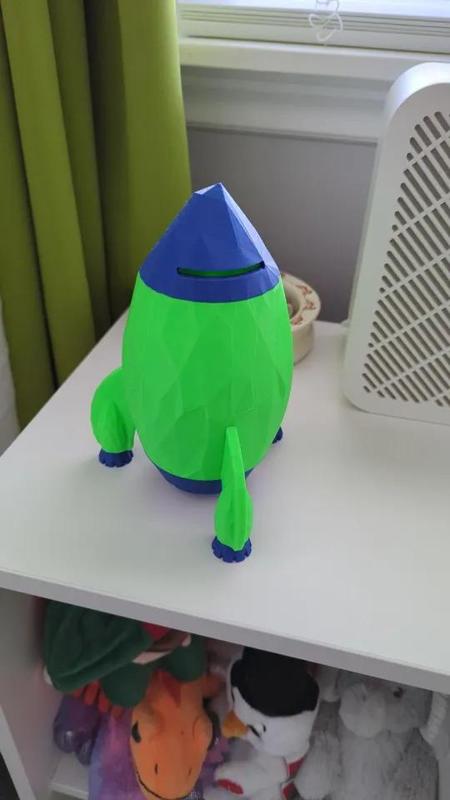 Low Poly Rocket Piggy Bank Remix