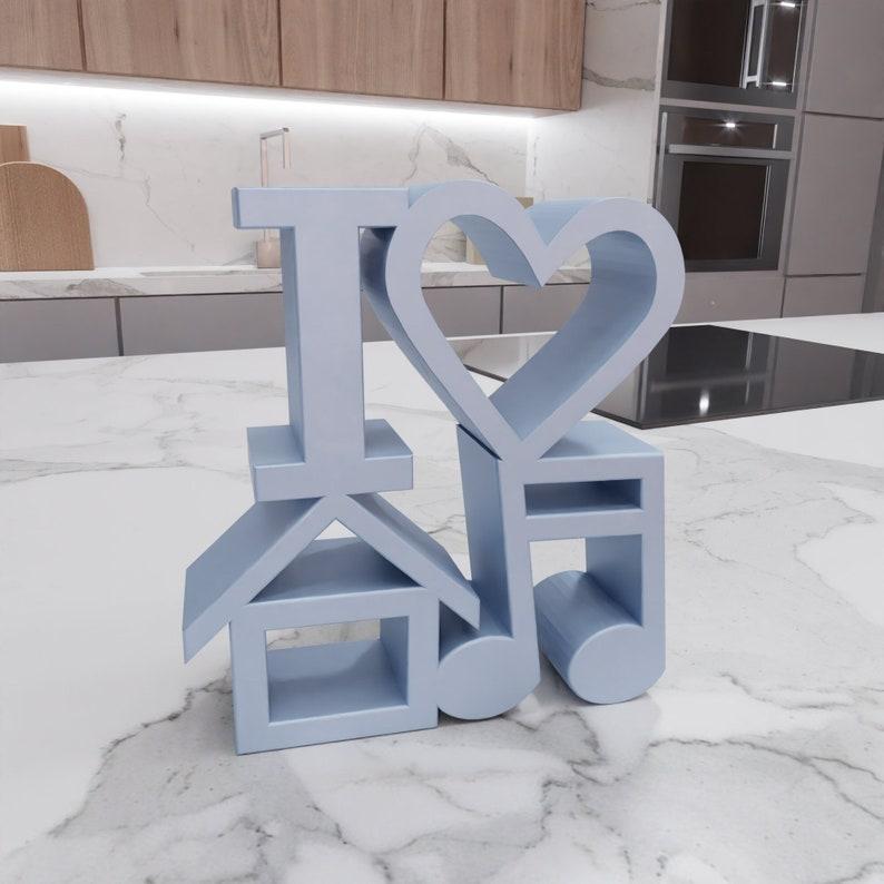 3D I Heart House Music Text Model Home Decor with Stl File & Letter Decor, 3D Print File, Letter Art, 3D Art, Good Vibe, 3D Printed Decor