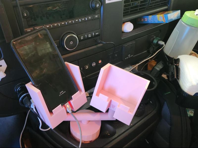 Dual Cup Phone Holder Car