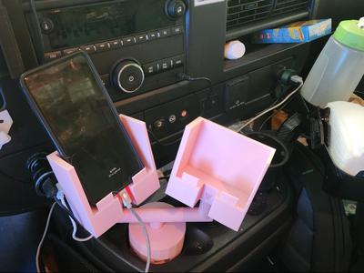 Dual Cup Phone Holder Car