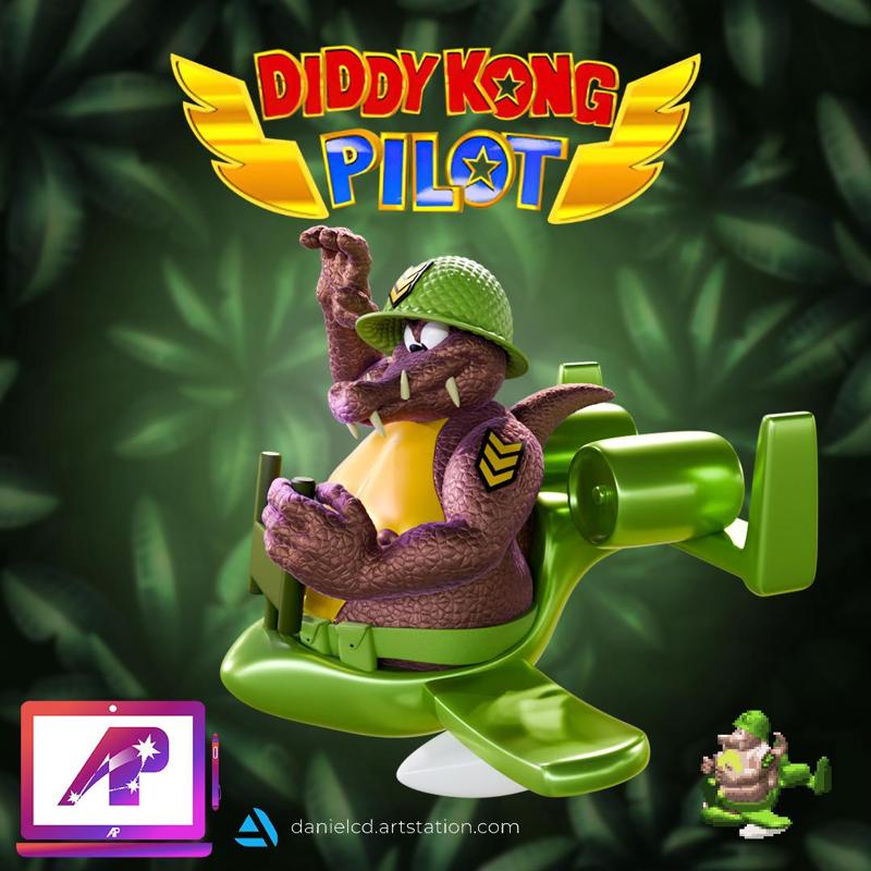 Diddy Kong Pilot Klump colored