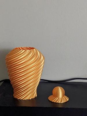 Spiral vase /  urn with lid
