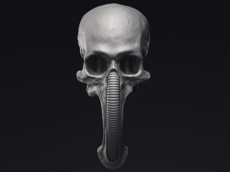 H R Giger Harkonnen handle door Sculpture Printable 3D Model