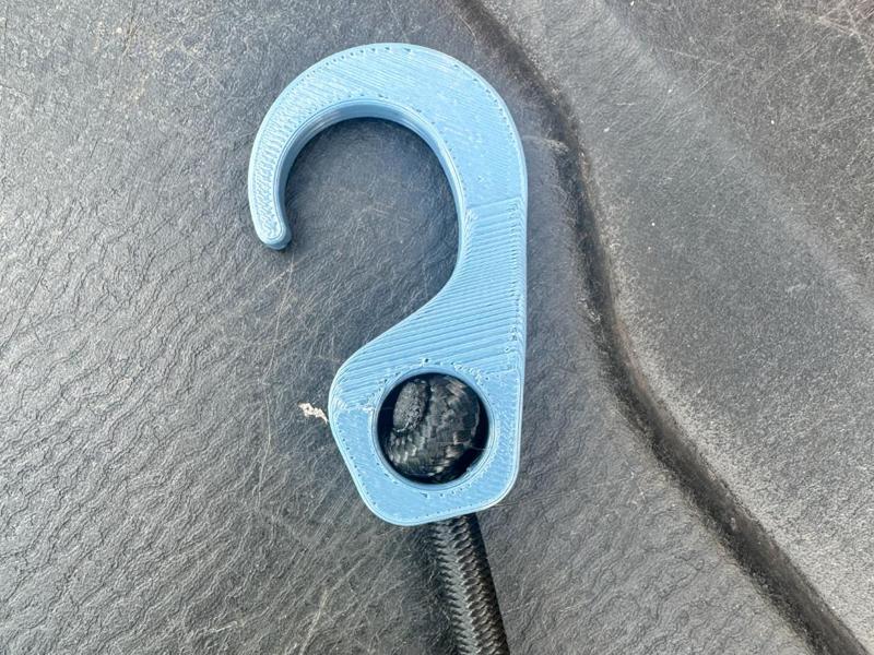 Shock cord hook for 6mm cord