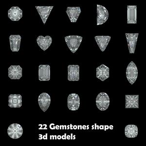 Pack of 22 Gemstones shape for jewelry Designing CAD