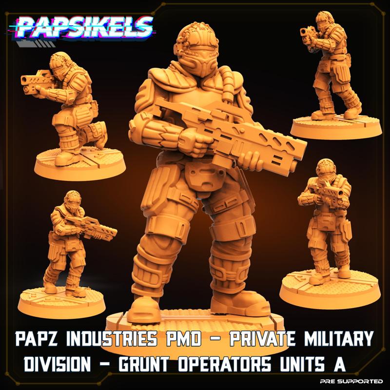 PAPZ INDUSTRIES PMD PRIVATE MILITARY DIVISION GRUNT OPERATORS UNITS