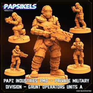 PAPZ INDUSTRIES PMD PRIVATE MILITARY DIVISION GRUNT OPERATORS UNITS