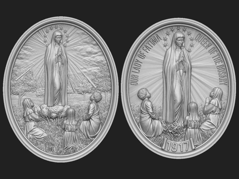 Our Lady of Fatima Medallions 3D Model Collection