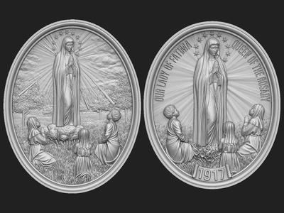 Our Lady of Fatima Medallions 3D Model Collection