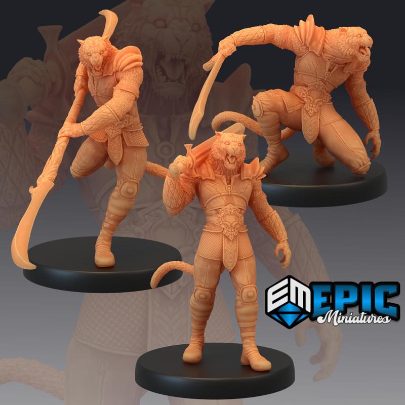 Catfolk Tiger Set / Feline Warrior / Weretiger Collection