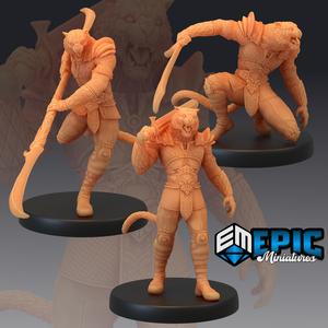 Catfolk Tiger Set / Feline Warrior / Weretiger Collection