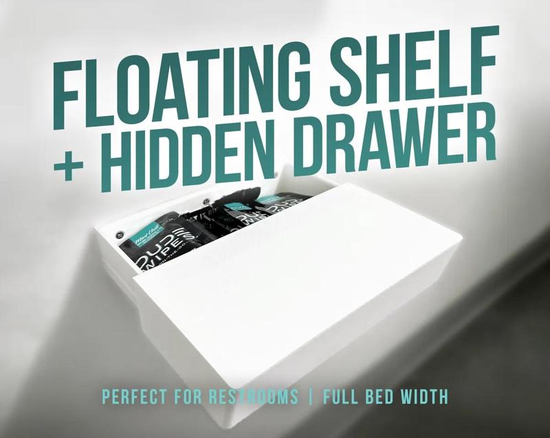 Floating Shelf + Hidden Drawer!