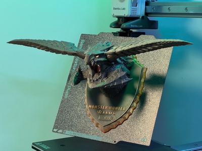 Rey Dau Monster Hunter Wilds  Auroral-Thunder Dragon Head Sculpture Controller Stand