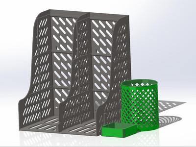 Desktop bookshelf and pen holder combination