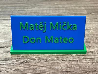 Printed name tag