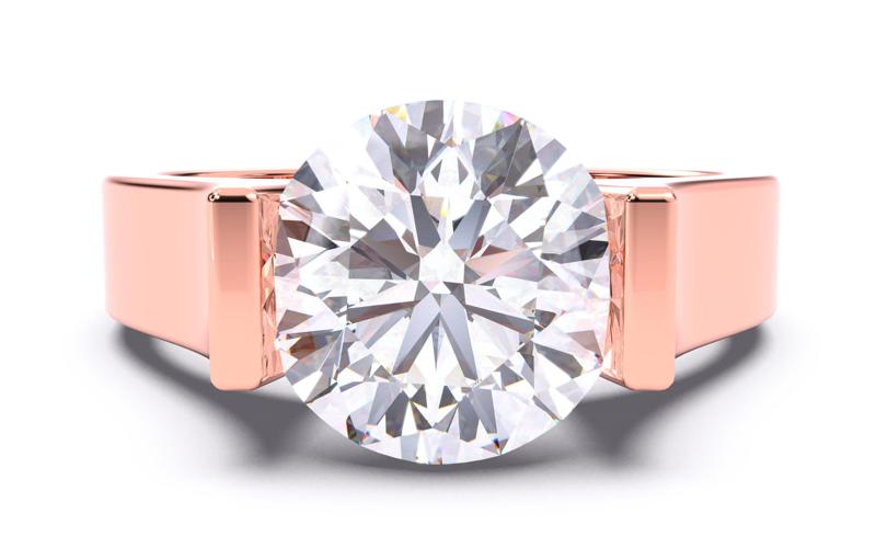 Round Diamond Tension Setting Solitaire Ring