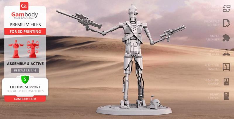 IG-11 Droid 3D Printing Model | Assembly + Action