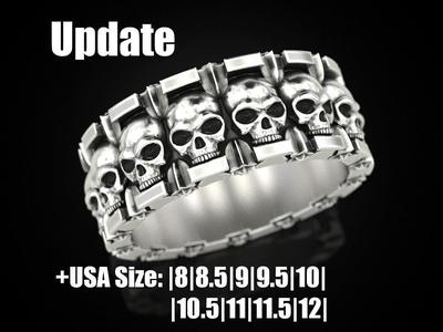 Ring skull and stars
