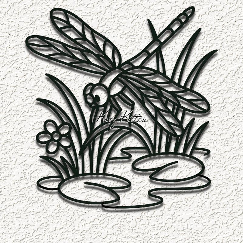 dragonfly pond wall art home decor