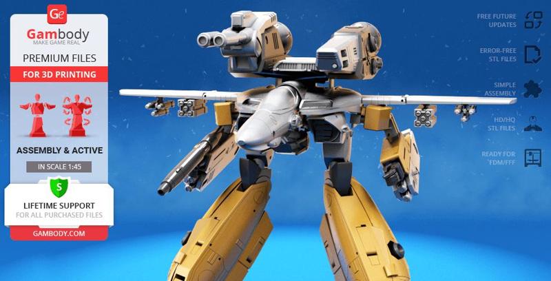 Robotech VF-1 Super Veritech Valkyrie 3D Printing Model | Action Assembly