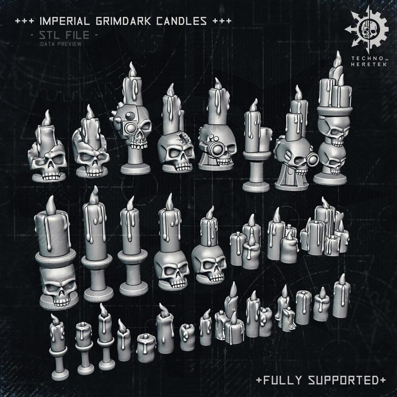 Imperial Grimdark Candle Set – for Warhammer 40k