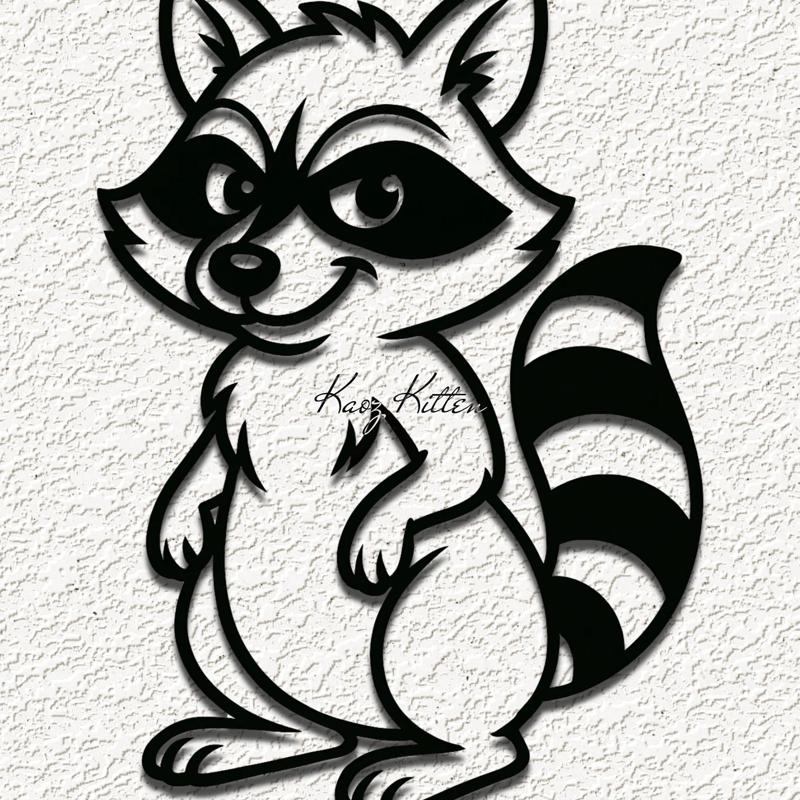 funny raccoon WALL ART HOME DECOR