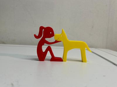 Sitting Girl and Standing Dog – Bond of Love