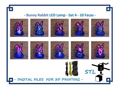Bunny Rabbit Led Lamp – Set 4 – 10 Different Faces