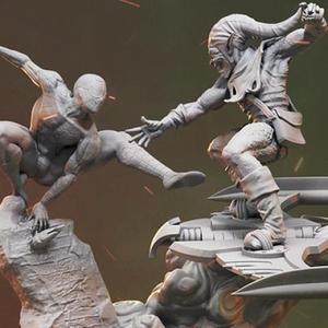Spider-Man vs Green Goblin in Diorama STL files for 3D Printing | Assembly Model