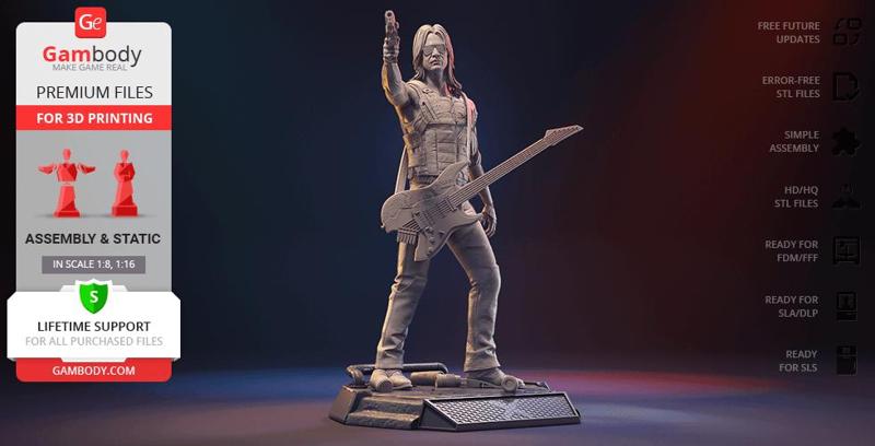 Johnny Silverhand 3D Printing Figurine | Assembly