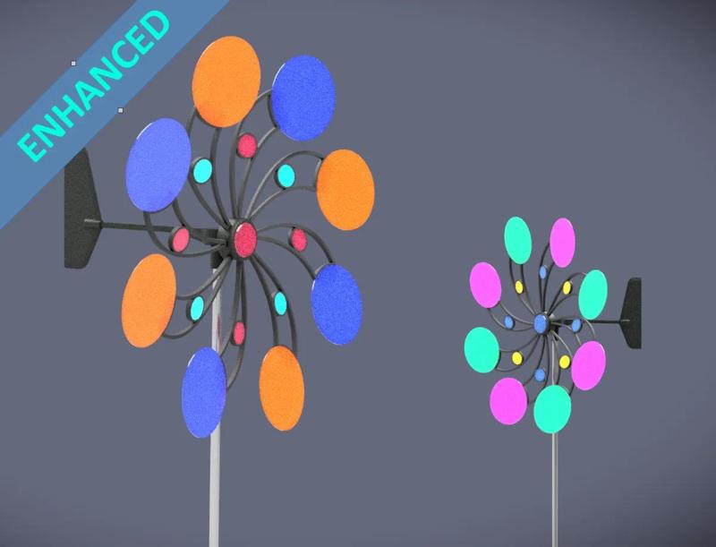 Hypnotic Spin Wheel with Tail Fin (see animation)