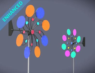 Hypnotic Spin Wheel with Tail Fin (see animation)