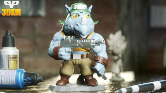 Rocksteady Chibi STL for 3D Printing ChibiSTL 3DXM