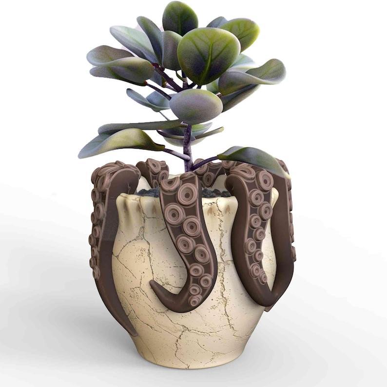 Octopus Planter Pot STL 3D Printer file: instant download plant lady gift