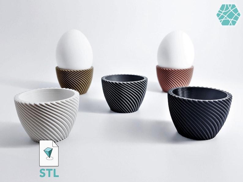 Egg Cup Modern Style "Unbowed" 3D Print Stl File | Bambu Studio 3MF included | 3D printed Easter Gift
