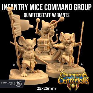 Infantry Mice Command Group with Quarterstaff