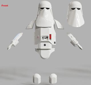 Imperial Snowtrooper grunt armor for sixth scale custom figure