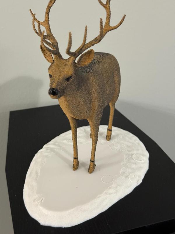 Stag on snow base