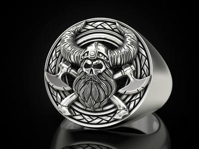 Viking skull ring