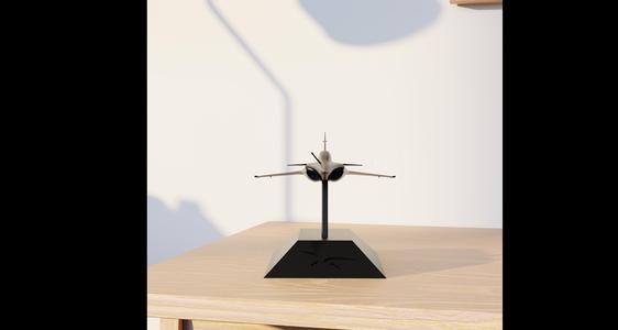 Rafale aircraft model with support
