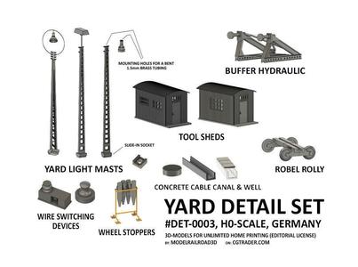 DET-0003 Yard detail set Germany H0-scale 16 items