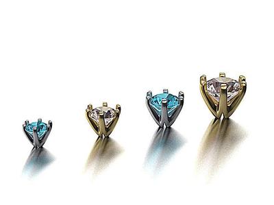 A Package of 4 Ring Crown Heads PACK14 printable 3d models
