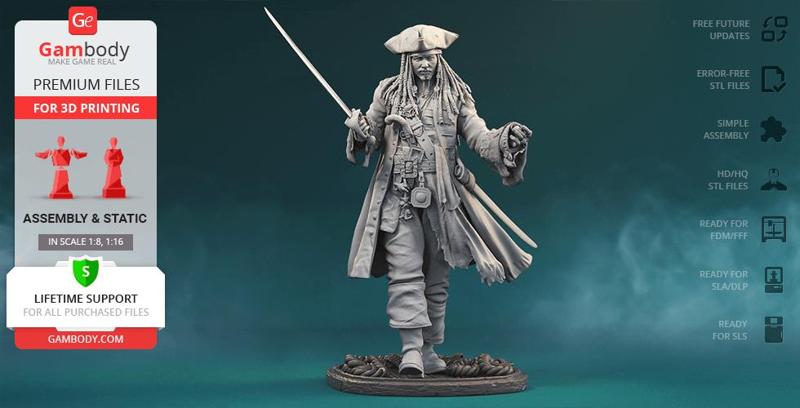 Jack Sparrow 3D Printing Figurine | Assembly