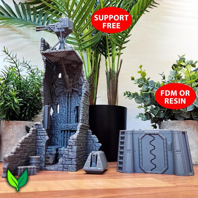 Modular Castle Ruin + Sci-Fi Upgrade – 28mm Terrain STL