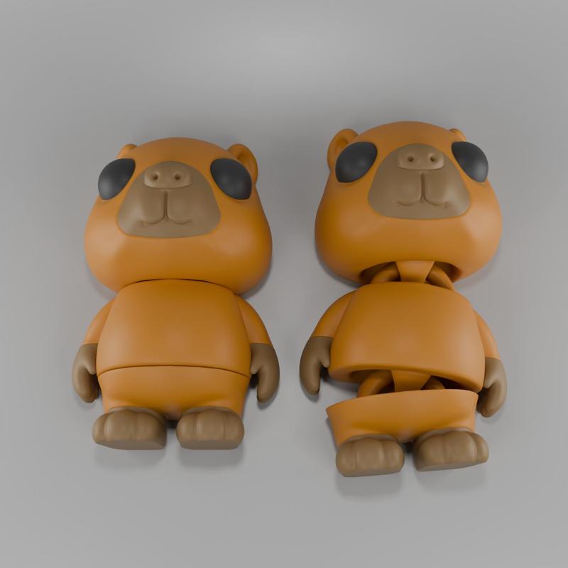 Flexy Capybara Figurine + Keychain