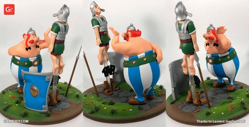Obelix vs Roman Legionary 3D Printing Figurines in Diorama | Assembly