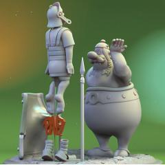 Obelix vs Roman Legionary 3D Printing Figurines in Diorama | Assembly